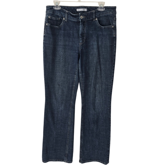 Chico's Platinum Dark Wash High Rise Bootcut Jeans Size 2 (US 12) Casual Denim - Picture 1 of 12